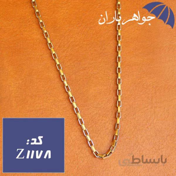 زنجیر استیل دو رنگ ۴۵ سانت زنانه کد Z_1178