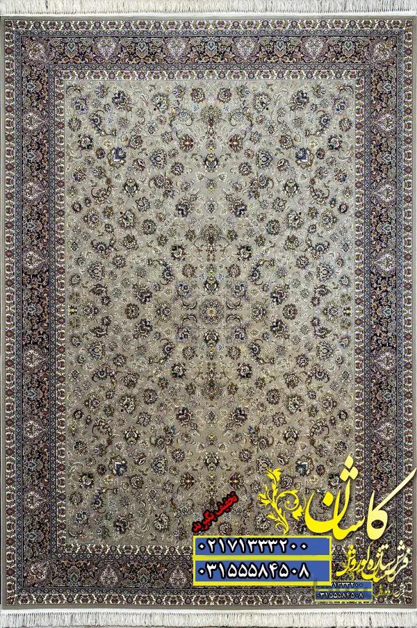 فرش کاشان نقشه افشان صدف فیلی 700 شانه تراکم 2550