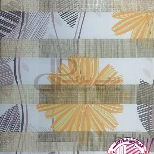 پرده زبرا گل مینا نارنجی
