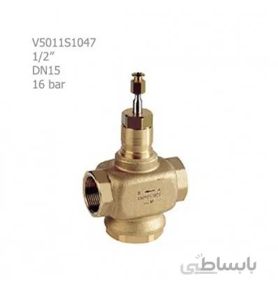 شیر موتوری هانیول دوراهه برنجی 1 2 مدل V5011S1047