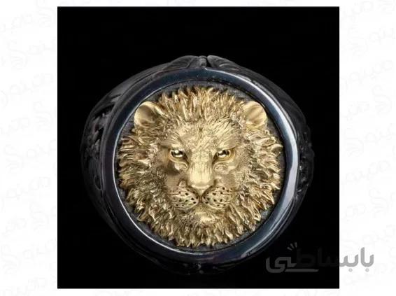 انگشتر طرح نگین برجسته شیر 12492