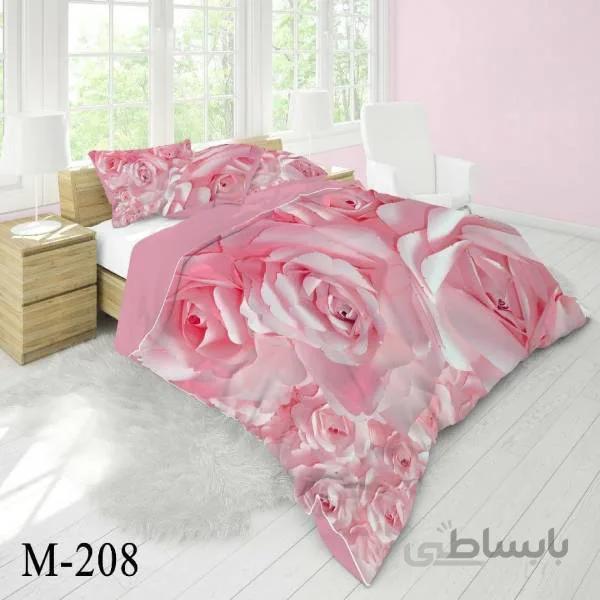 روتختی سه بعدی ساتن ابریشم ترک طرح گلدار - کد M 208