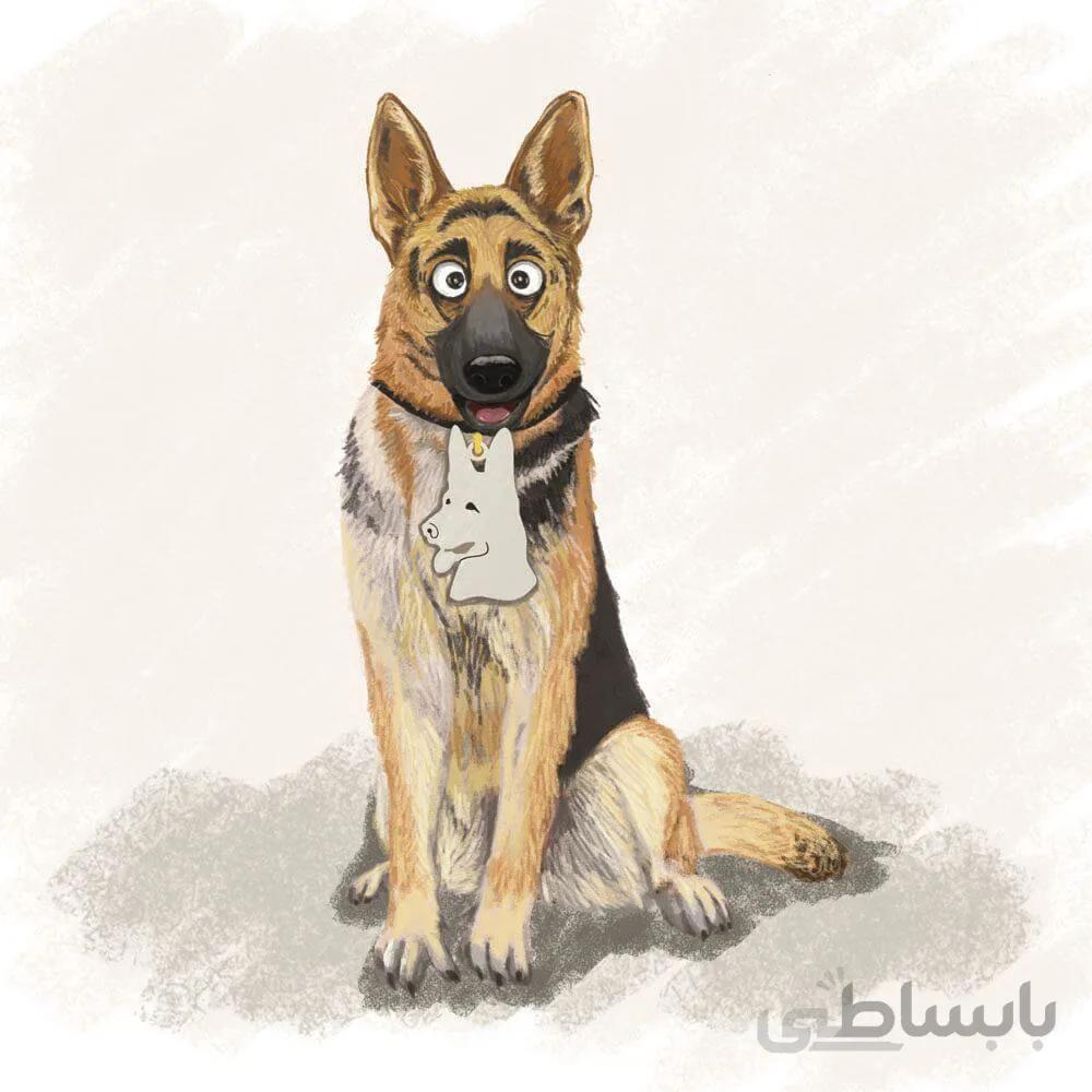 اویز قلاده استیل طرح نژاد ژرمن شپرد کد CD 02 ا Steel Tag Dog Breed German Sheperd Model CD-02