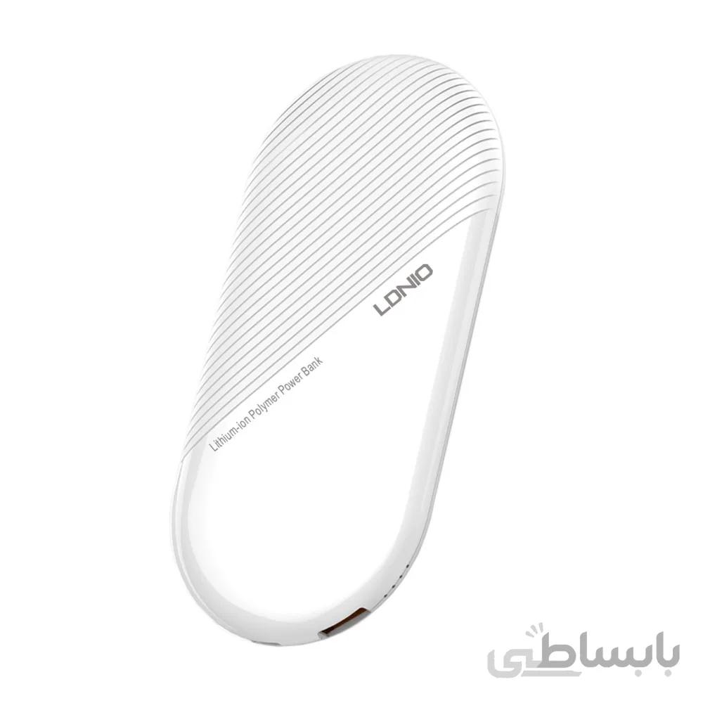 پاوربانک ۱۰۰۰۰ الدینیو LDNIO PL1011-1 سفید ا LDNIO PL1011-1 10000mAh dual USB power bank