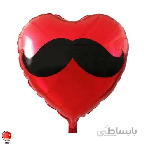 بادکنک فویلی قلبی قرمز سیبیل 18 اینچ