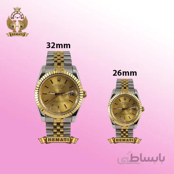 ساعت زنانه رولکس دیت جاست Rolex Datejust RODJL202 نقره ای طلایی (صفحه طلایی)