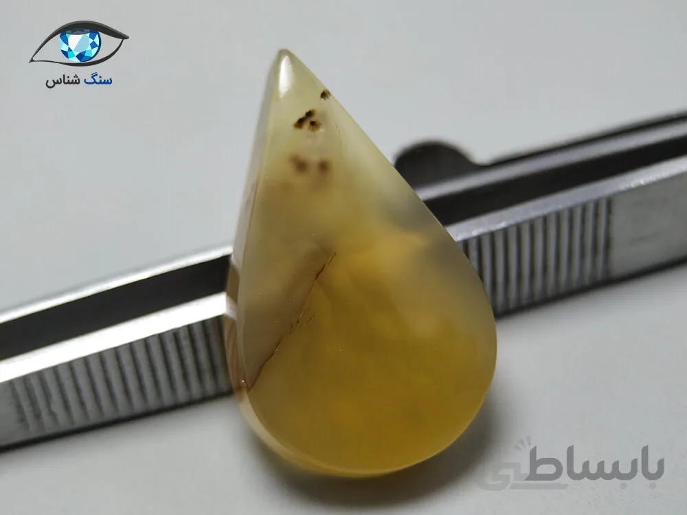 عقیق زرد اشکی درشت 4.4 گرم