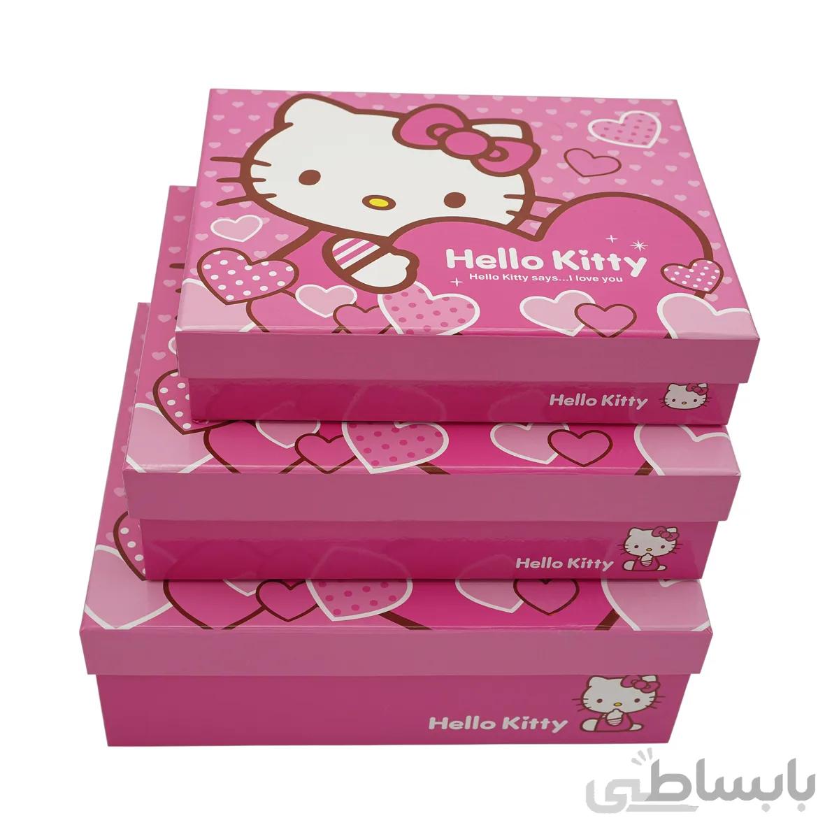 جعبه هدیه هلوکیتی Hello kitty مجموعه 3 عددی