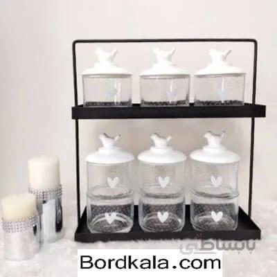 استند دوطبقه مشکی باریک