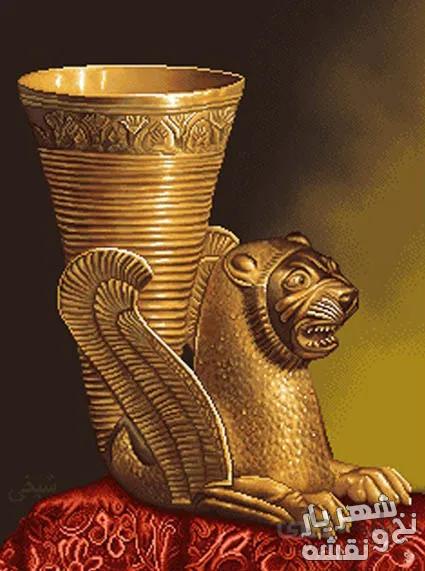 نخ و نقشه آماده تابلوفرش جام شیر - 5007