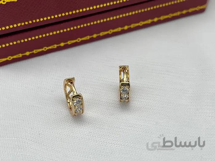 گوشواره ژوپینگ نگین دار حلقه ای