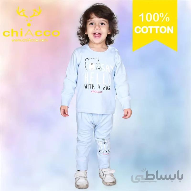 ست بلوز و شلوار نوزادی طرح خرس مناسب 3 تا 12 ماه کد 377