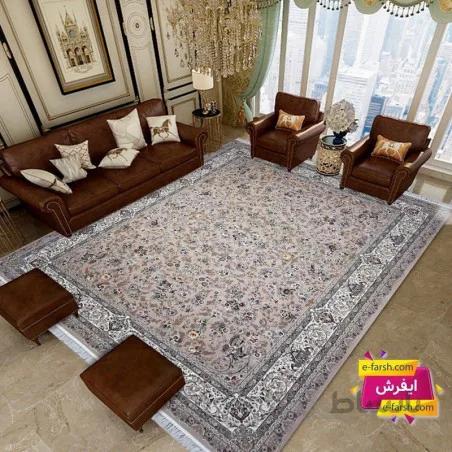 فرش ماشینی زمرد مشهد طرح 22006 موزی گل برجسته
