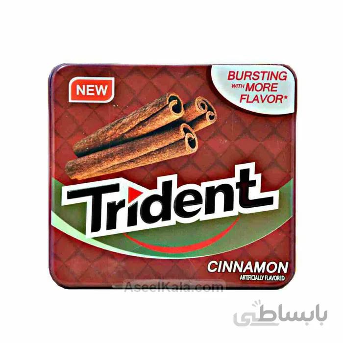 آدامس تریدنت Trident قوطی فلزی با طعم دارچین تکی و بسته 12 عددی