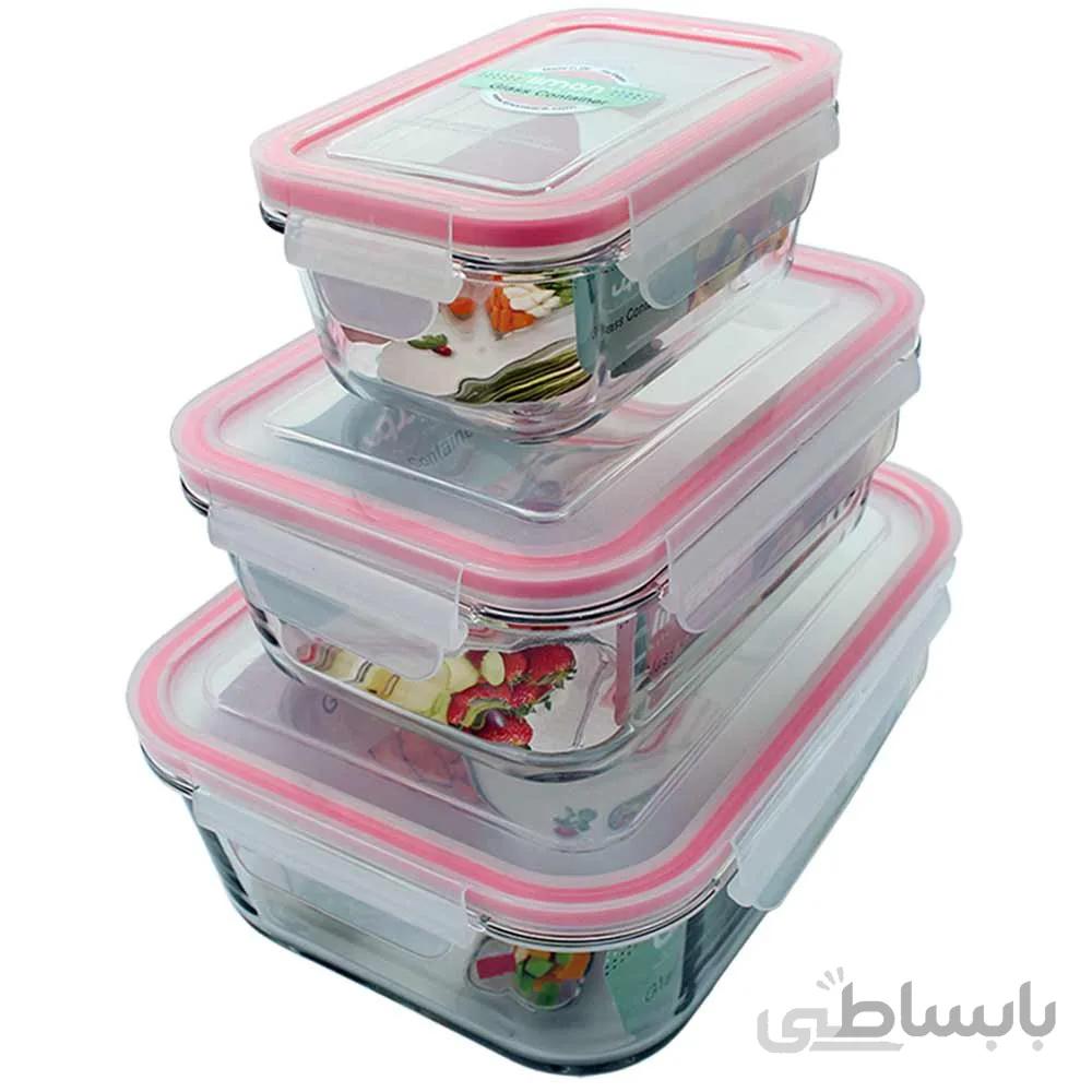 ست ظرف شیشه ای مستطیل لیمون ا -