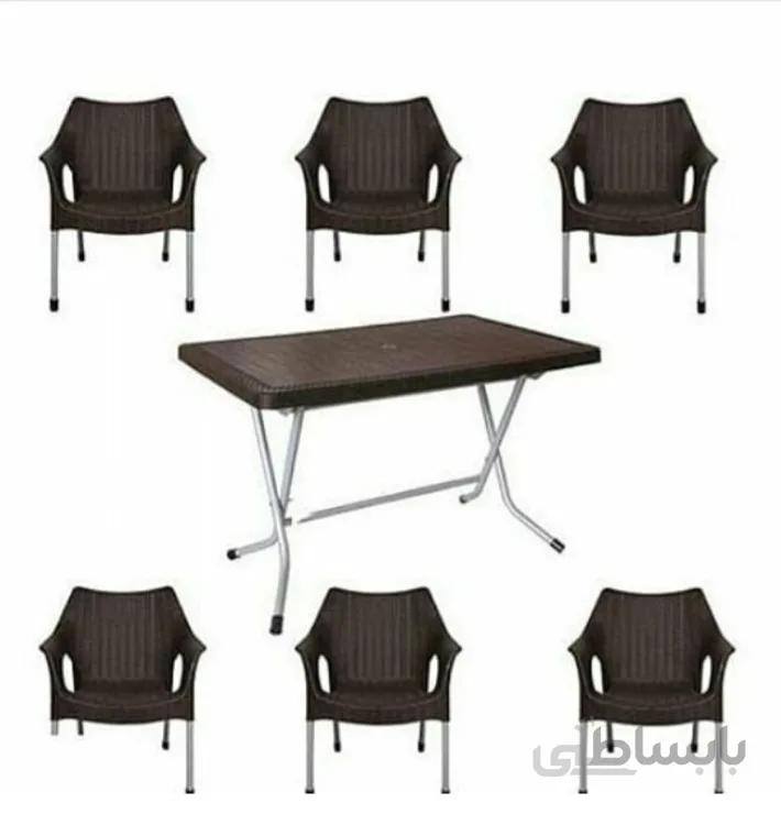 ست میزو صندلی6 نفره حصیری 991 521