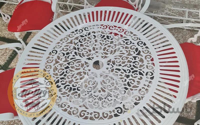 میز باغی آلومینیومی مدل کبریتی قطر 110