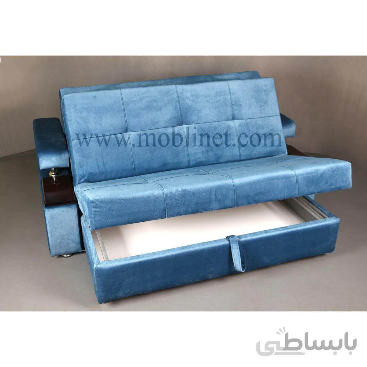 مبل تختخوابشو باکس دار دونفره مدل اکسان