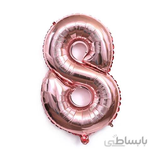 بادکنک فویلی عددی رزگلد عدد ۸