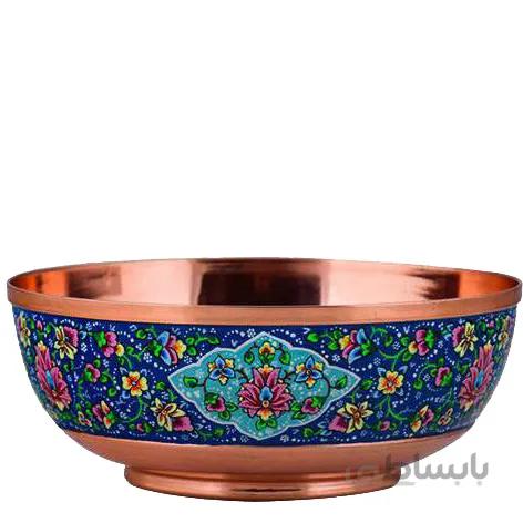کاسه مسی طرح پرداز اثر آقاجانی ارتفاع 9 سانتی متر کد C-430
