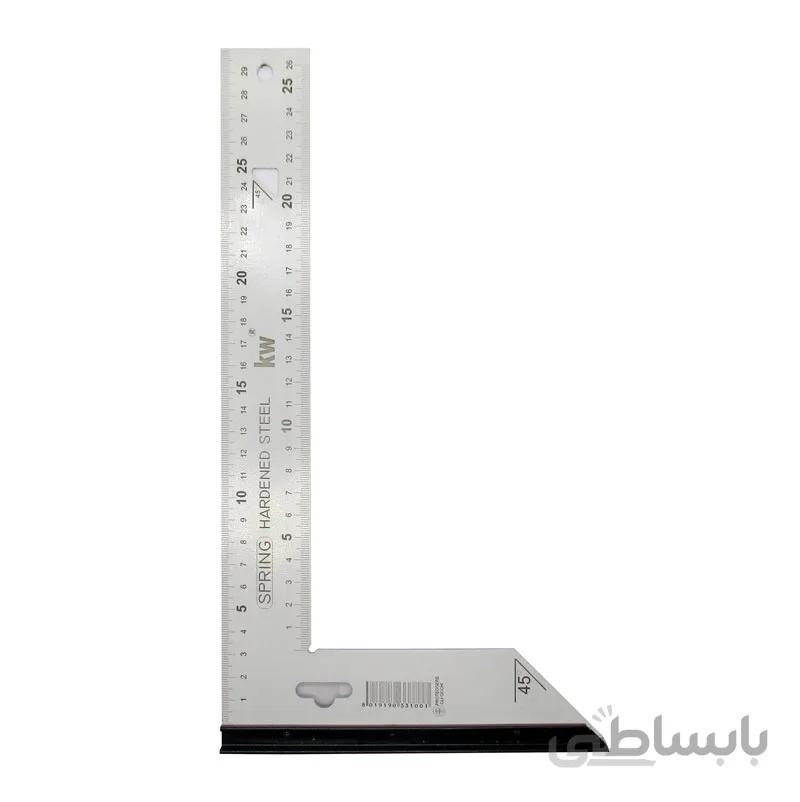 گونیا لبه دار 45 درجه دو تکه KW سفید 30 سانتی‌متر