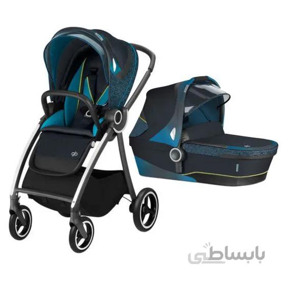 ست 2 تکه کالسکه و کریکات نوزاد Gb مدل maris Iden Cot Black