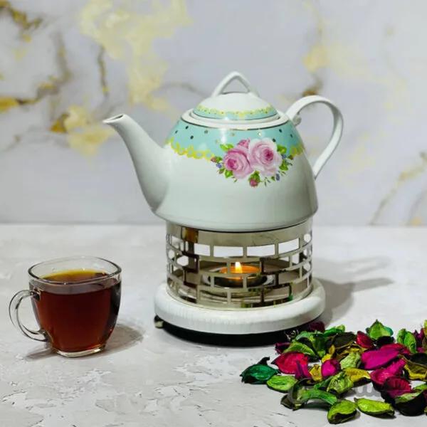 قوری وارمردار چینی شکس مدل هرمی کد 1101