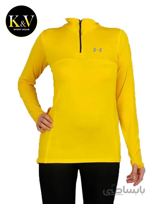 تیشرت نیم زیپ فینگردار ورزشی زنانه Under Armour ا Under Armor Womens Sports Finger TShirt