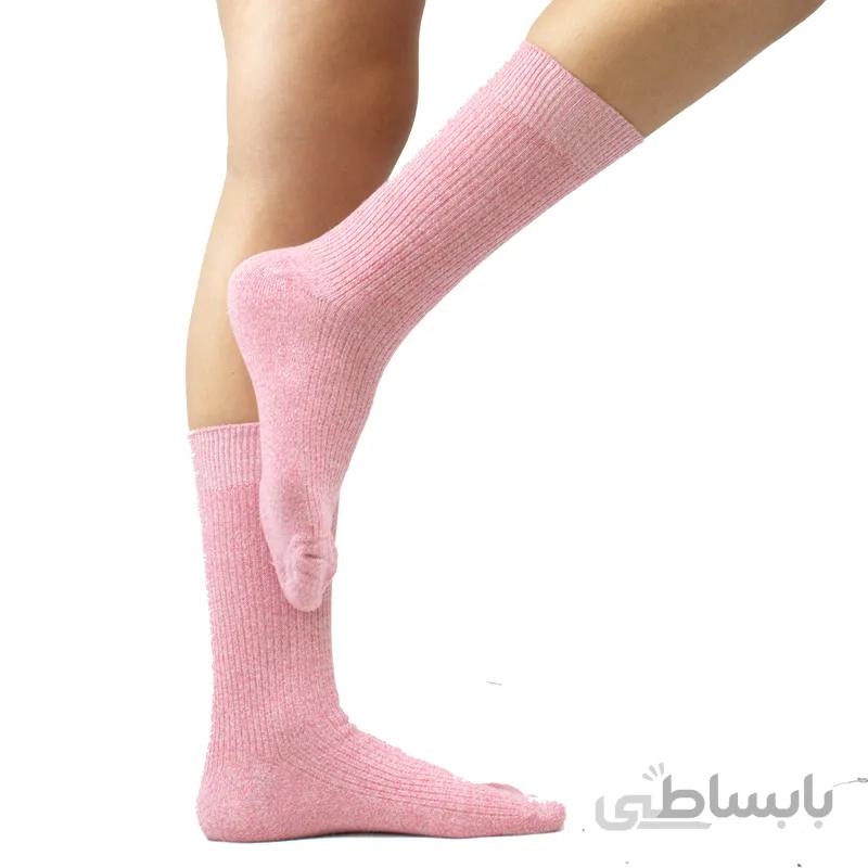 جوراب ساقدار کلاسیک صورتی بتی