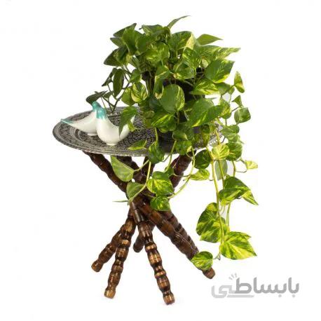 میز سنتی قلمزنی قطر 50 سانتیمتر با پایه جمع شونده