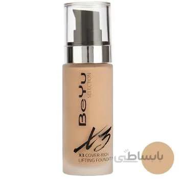 کرم پودر مدل X3 Cover Rich Linfting شماره 60 ا BeYu Cover Rich Linfting X3 Foundation No60