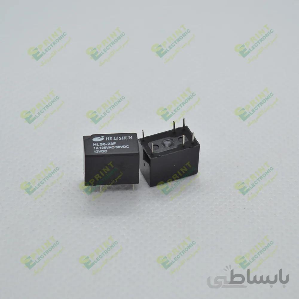 رله 12 ولت مینیاتوری 6 پایه 1 آمپر HLS6-23F-12VDC