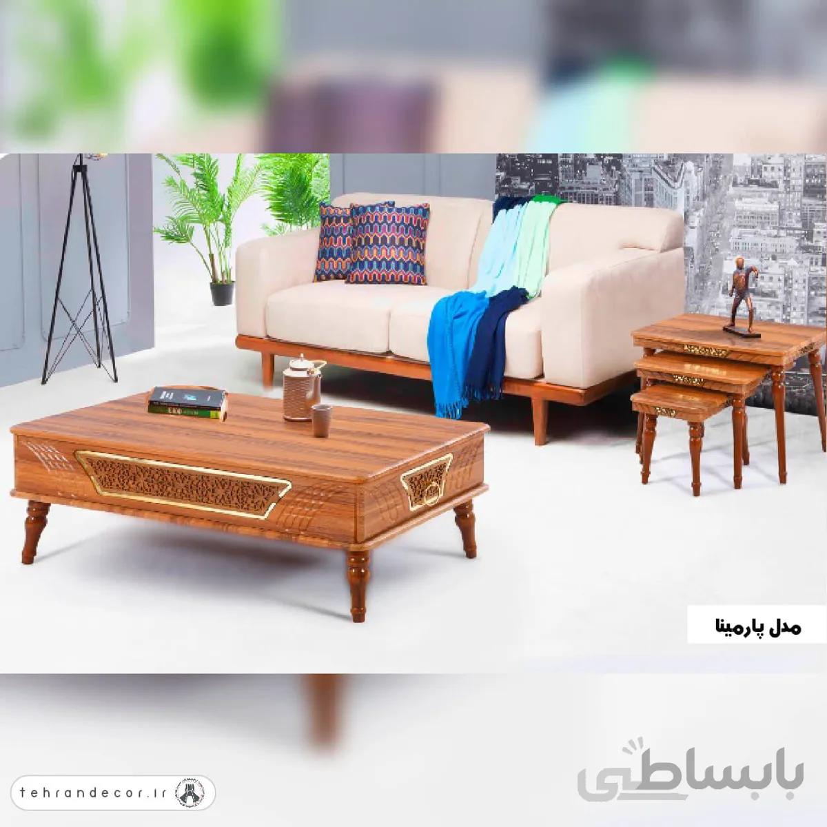 ست میز جلومبلی عسلی پارمینا