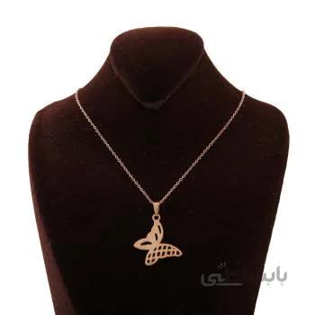 گردنبند زنانه مدل استیل پروانه ایی کد gar_099