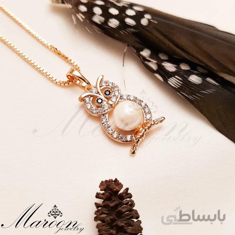 گردنبند جغد و مروارید مارون CN174