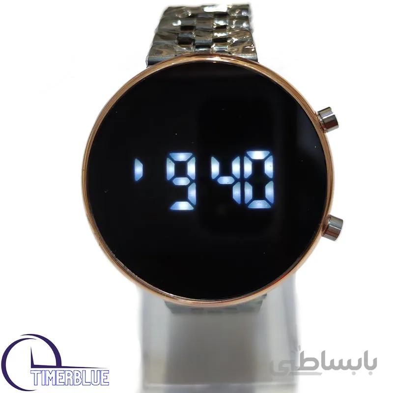 ساعت مچی LED صفحه گرد بدنه رزگلد