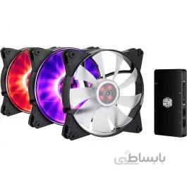فن کیس کولرمستر مدل MasterFan Pro 140 Air Pressure RGB پک سه عددی ا فن کیس کولر مستر MasterFan Pro 140 Air Pressure RGB 3 in 1 with RGB LED Controller Case Fan