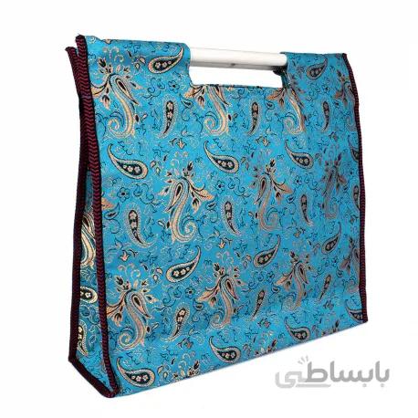 ساک هدیه تبلیغاتی ترمه زیپ دار دسته چوبی