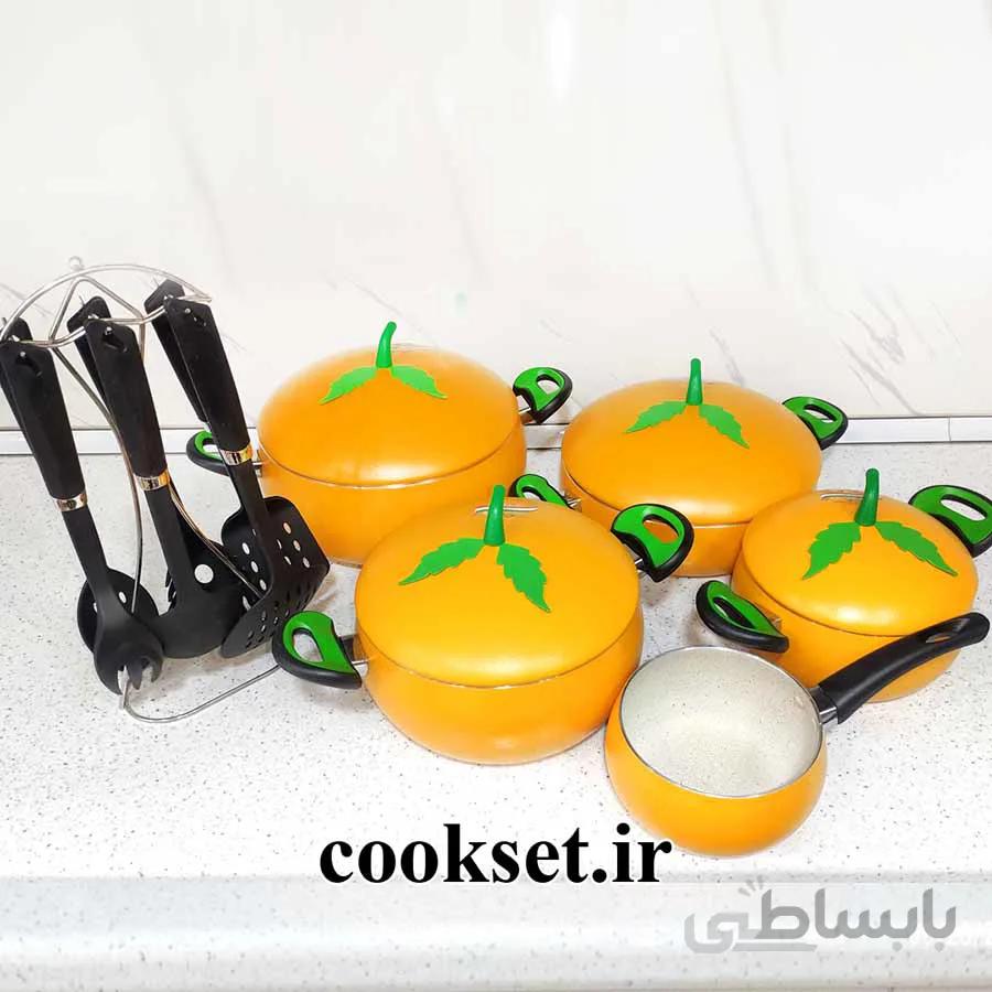 سرویس قابلمه میوه ای طرح پرتقال 17 پارچه