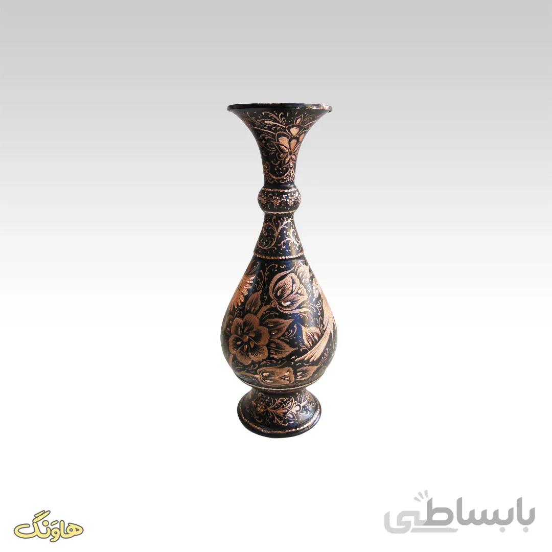 گلدان مشکی الماس تراش J039