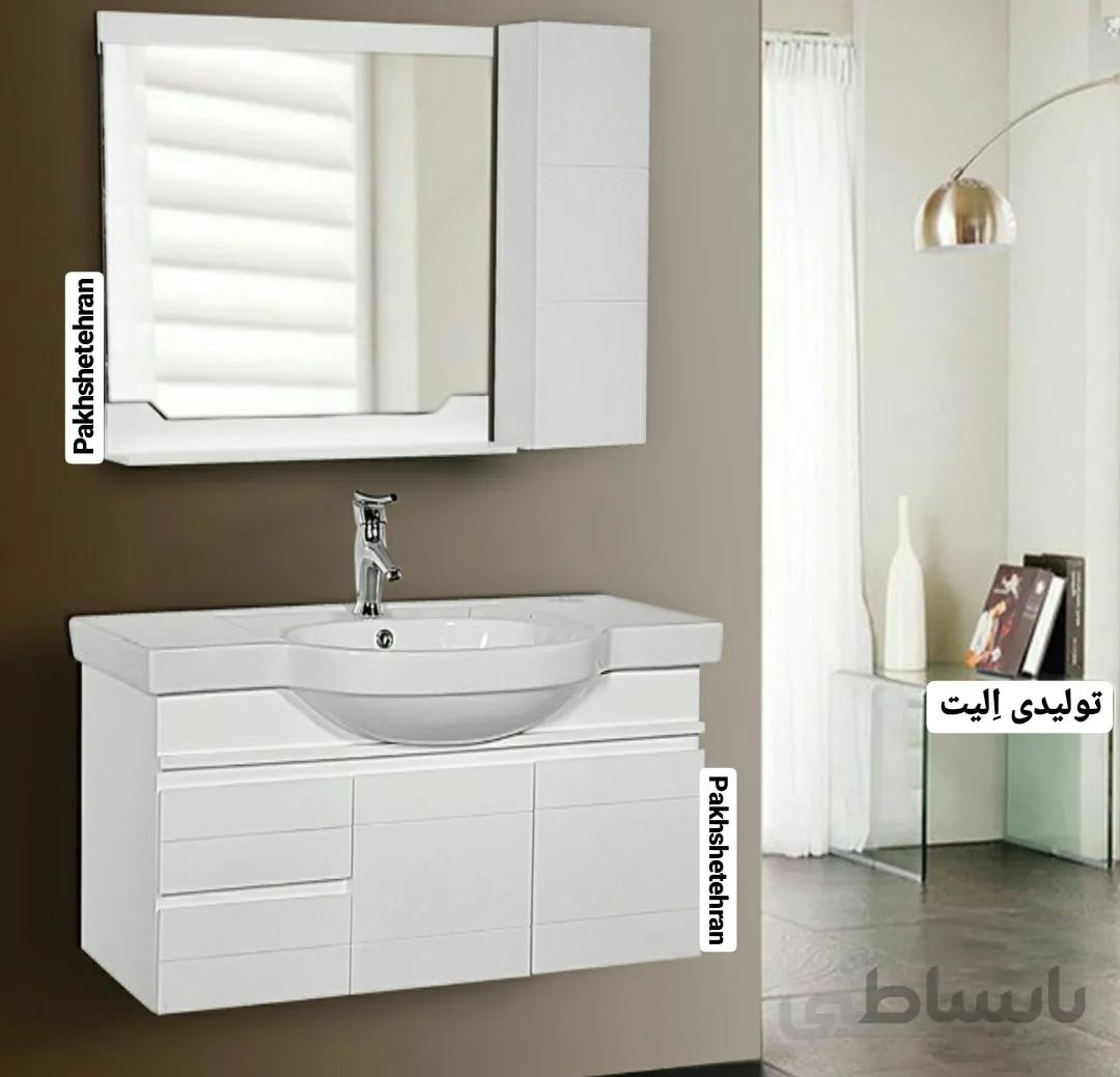 روشویی کابینت دار آلور دیواری 100 سانت ا روشویی کابینت دار آلور دیواری 100 سانت
