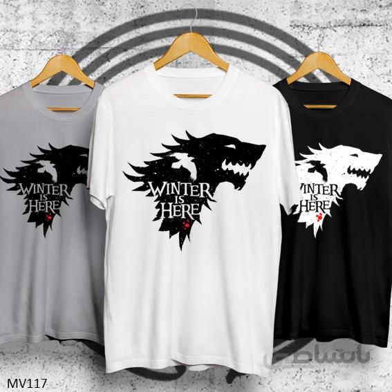 تیشرت GAME OF THRONES-بازی تاج و تخت-طرح گرگWINTER IS HERE