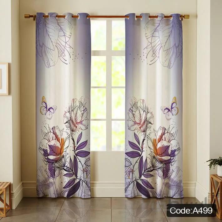 پرده پانچی گلدار کد A499