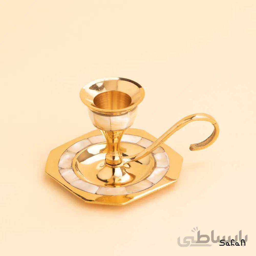 شمعدان انگشتی برنجی صدفی