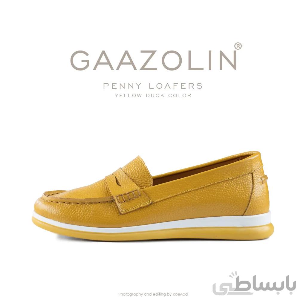 لوفر پنی گازولین خردلی – GAAZOLIN Penny Loafers Yellow Duck Color