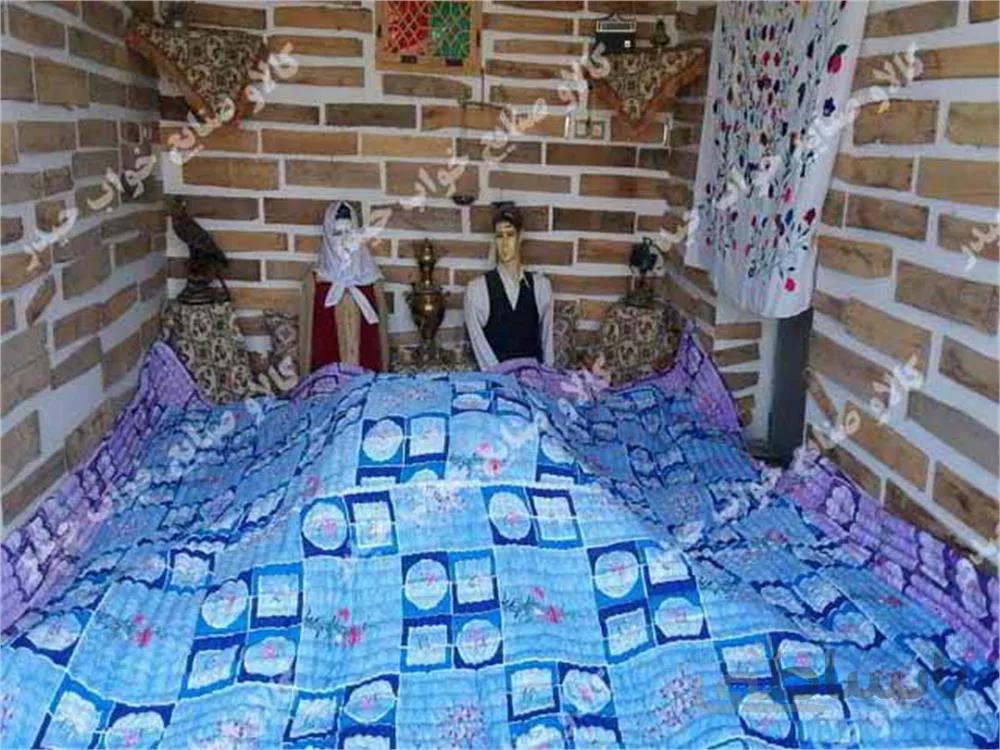 لحاف کرسی خانواده- حیدر خواب- پارچه رنگی- دست دوز با نخ پنبه ای- ریز بافت-10 نفره ا Quilt seat family - Heydarkhab - handmade with cotton yarn - fine - for 10 people