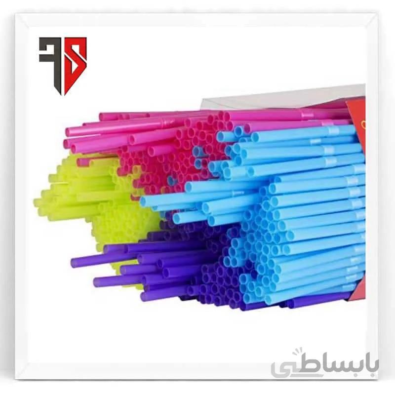 نی نوشیدنی تاشو رنگی قطر 8 میلیمتر