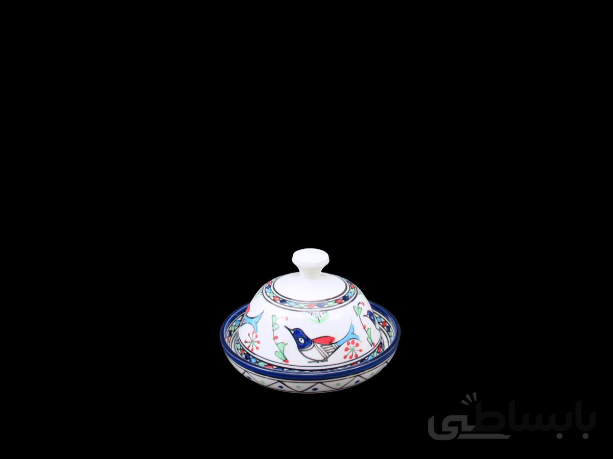 جاکره ای کوچک چینی میبد مروارید نقش مرغی رنگی