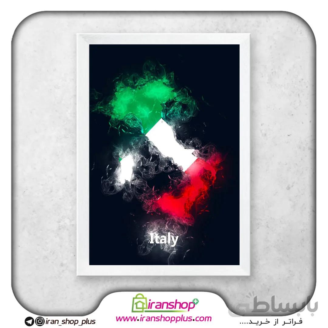 تابلو نقشه کشور ایتالیا با تم Flag