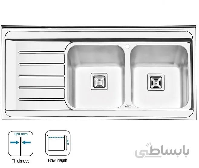 سینک روکار ایلیا استیل 1060